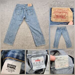 VTG 90s Y2K Levis 501 Jeans Mens 30x26 Straight Leg Button Fly Denim 00501-0193
